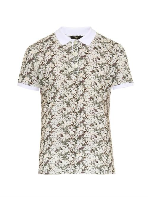 Fendi Floral-print Cotton-piqu Polo Shirt