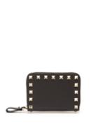 Matchesfashion.com Valentino - Rockstud Zip Around Leather Wallet - Womens - Black