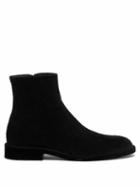 Matchesfashion.com Maison Margiela - Flocked Leather Ankle Boots - Mens - Black