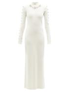 Ladies Rtw Givenchy - Hardware-embellished Jersey Maxi Dress - Womens - White