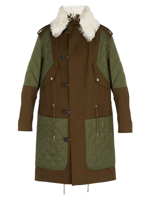 Matchesfashion.com Alexander Mcqueen - Shearling Collar Padded Parka - Mens - Khaki