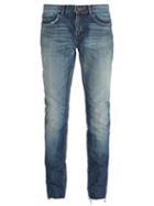 Matchesfashion.com Saint Laurent - Distressed Slim Fit Jeans - Mens - Blue