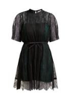 Matchesfashion.com No. 21 - Pleated Floral Lace Mini Dress - Womens - Black