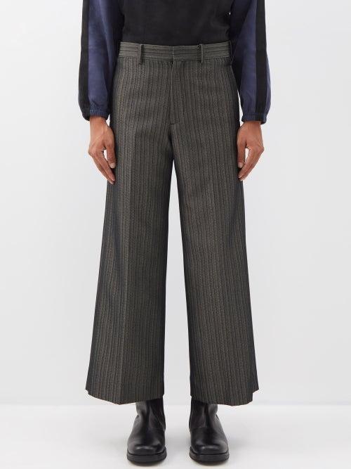 Sasquatchfabrix. - Wool-blend Flared Trousers - Mens - Grey