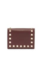 Matchesfashion.com Valentino - Rockstud Bi Fold Leather Wallet - Womens - Burgundy