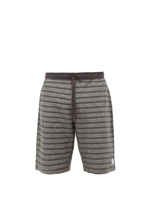 Matchesfashion.com Paul Smith - Striped Cotton Jersey Track Shorts - Mens - Grey Multi
