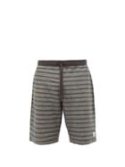 Matchesfashion.com Paul Smith - Striped Cotton Jersey Track Shorts - Mens - Grey Multi