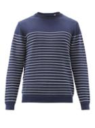 Matchesfashion.com Albam - Breton-stripe Cotton Sweater - Mens - Navy