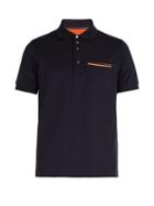 Matchesfashion.com Paul Smith - Artist Stripe Trimmed Cotton Polo Shirt - Mens - Navy
