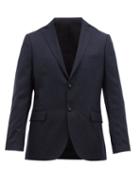 Matchesfashion.com Officine Gnrale - 375 Single Breasted Pinstriped Wool Jacket - Mens - Navy