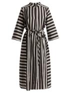 Matchesfashion.com Ace & Jig - Casey Striped Cotton Midi Dress - Womens - Black White