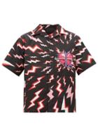 Matchesfashion.com Prada - Lightning Print Heart Patch Shirt - Mens - Black Multi