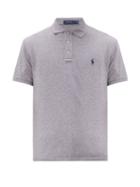 Matchesfashion.com Polo Ralph Lauren - Logo Embroidered Cotton Jersey Polo Shirt - Mens - Grey