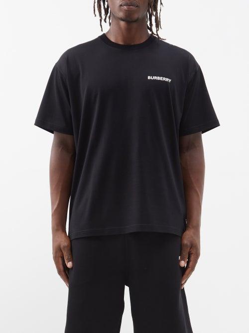 Burberry - Rutherford Logo-print Cotton-jersey T-shirt - Mens - Black
