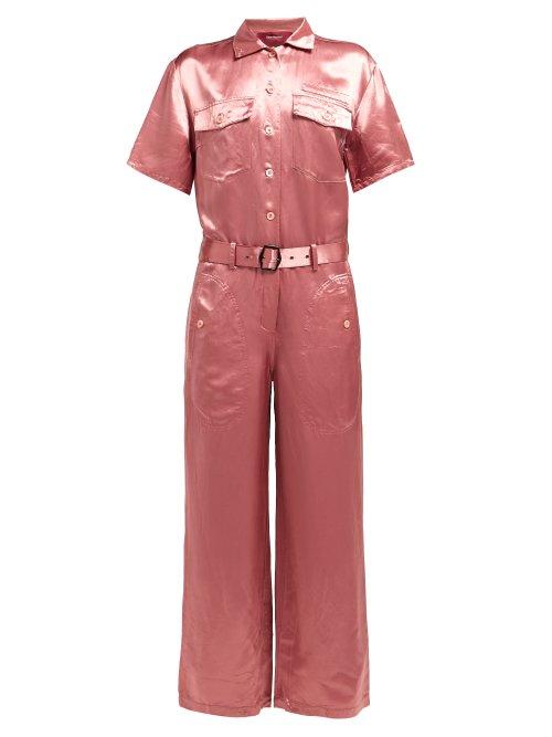 Matchesfashion.com Sies Marjan - Neve Washed Satin Jumpsuit - Womens - Pink