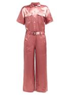 Matchesfashion.com Sies Marjan - Neve Washed Satin Jumpsuit - Womens - Pink