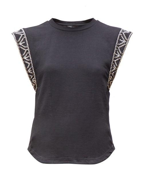 Matchesfashion.com Isabel Marant - Yelani Studded Sleeveless T Shirt - Womens - Black