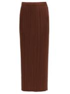 Matchesfashion.com Pleats Please Issey Miyake - Technical-pleated Midi Skirt - Womens - Dark Brown