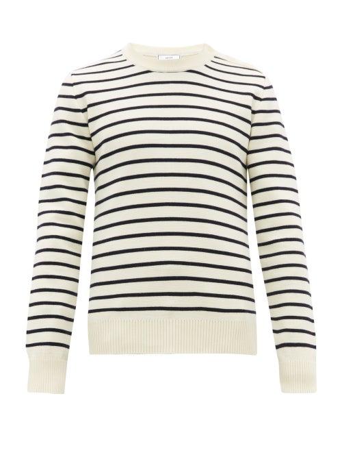 Matchesfashion.com Ami - Striped Wool Sweater - Mens - Blue White