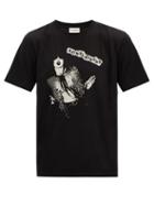 Matchesfashion.com Saint Laurent - Rock Icon-print Cotton-jersey T-shirt - Mens - Black Grey