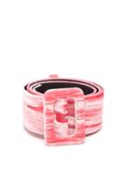 Matchesfashion.com Attico - Velvet Buckle Belt - Womens - Pink