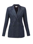Matchesfashion.com Gabriela Hearst - Angela Double-breasted Denim Suit Jacket - Womens - Denim