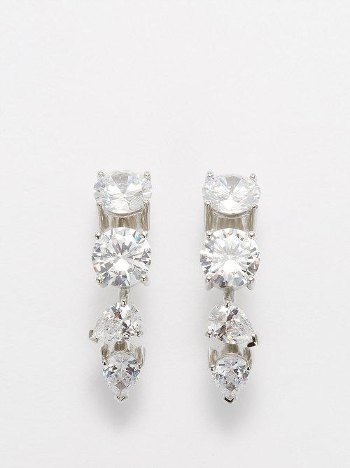 Completedworks - Cubic Zirconia & Recycled Sterling-silver Earrings - Womens - Silver Multi
