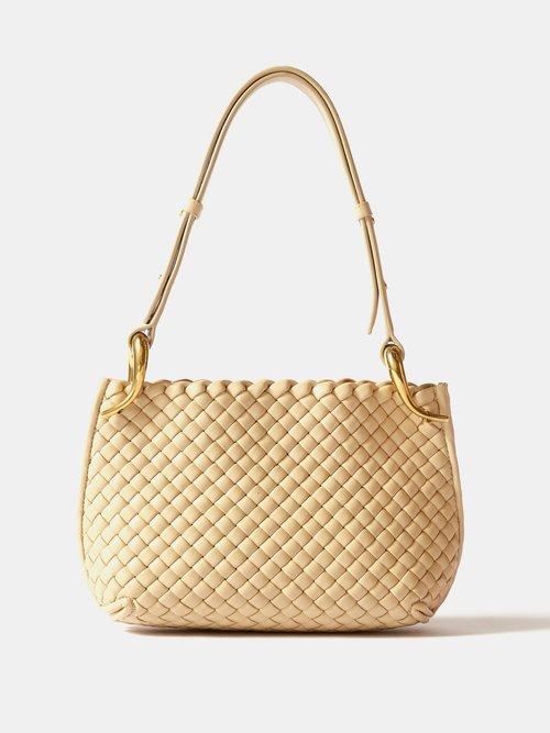Bottega Veneta - Pipe Small Intrecciato-leather Shoulder Bag - Womens - Beige