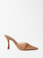 Malone Souliers - Joella 90 Point-toe Pvc And Patent-leather Mules - Womens - Brown