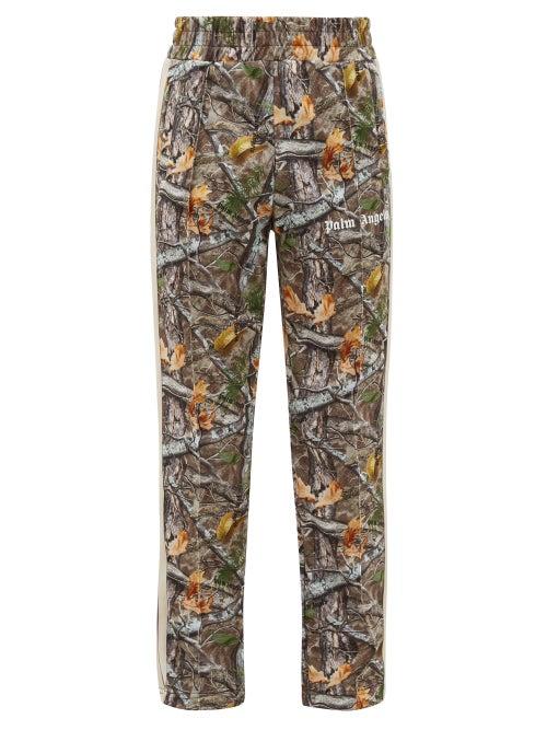 Matchesfashion.com Palm Angels - Woodland Camo Print Jersey Track Pants - Mens - Multi