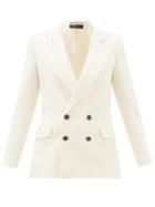 Matchesfashion.com Roland Mouret - Gilroy Double Breasted Wool Crepe Jacket - Womens - Cream