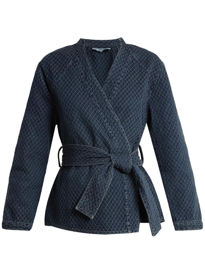 Apiece Apart Carina Diamond-quilted Denim Jacket