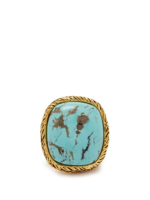 Matchesfashion.com Aurlie Bidermann - Miki Turquoise Gold Plated Ring - Womens - Turquoise