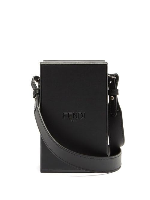 Matchesfashion.com Fendi - Vertical Box Logo-embossed Leather Micro Bag - Mens - Black