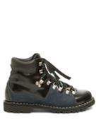 Matchesfashion.com Cecilie Bahnsen - X Diemme Morgan Floral-embroidered Leather Boots - Womens - Black Navy