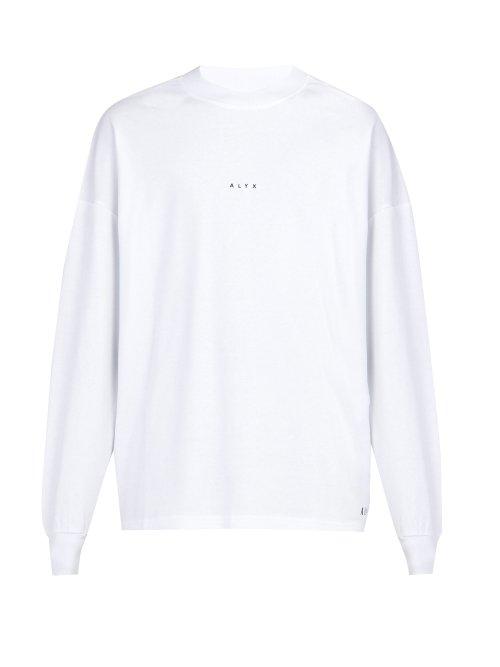 Matchesfashion.com 1017 Alyx 9sm - Dropout Long Sleeved Cotton Blend T Shirt - Mens - White