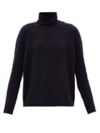 Valentino - Logo-intarsia Cashmere Sweater - Womens - Navy