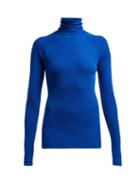 Matchesfashion.com Haider Ackermann - Laurus Roll Neck Wool Sweater - Womens - Blue