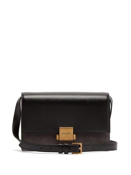 Matchesfashion.com Saint Laurent - Bellechasse Medium Leather And Suede Bag - Womens - Black Grey