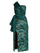 Halpern Asymmetric Sequin-embellished Strapless Dress