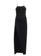 Matchesfashion.com The Attico - Crossover Chain-strap Crepe Dress - Womens - Black