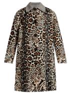 Matchesfashion.com Bottega Veneta - Leopard Print And Suede Collar Coat - Womens - Animal