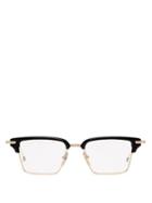 Matchesfashion.com Thom Browne - Square Acetate And Titanium Glasses - Mens - Black Gold