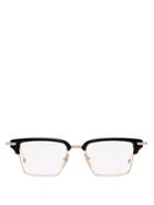 Matchesfashion.com Thom Browne - Square Acetate And Titanium Glasses - Mens - Black Gold