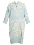 Matchesfashion.com Marit Ilison - Reversible Floral Jacquard Cotton Chenille Coat - Womens - Blue White