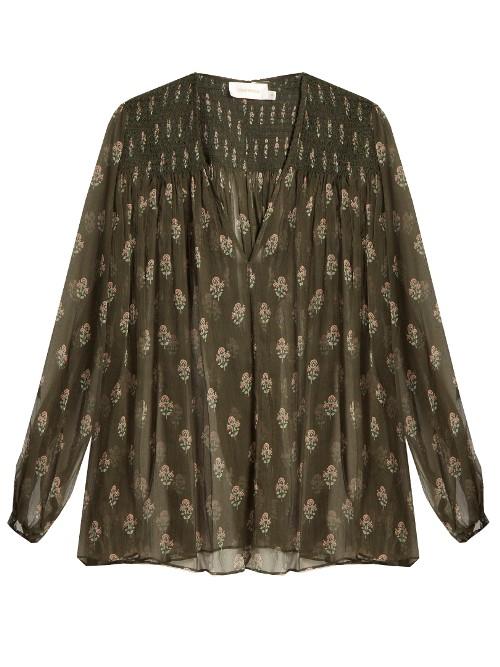 Zimmermann Karmic V-neck Silk Blouse