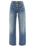 Ladies Rtw Ganni - High-rise Straight-leg Jeans - Womens - Denim