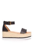 Matchesfashion.com See By Chlo - Leather Flatform Espadrilles - Womens - Black