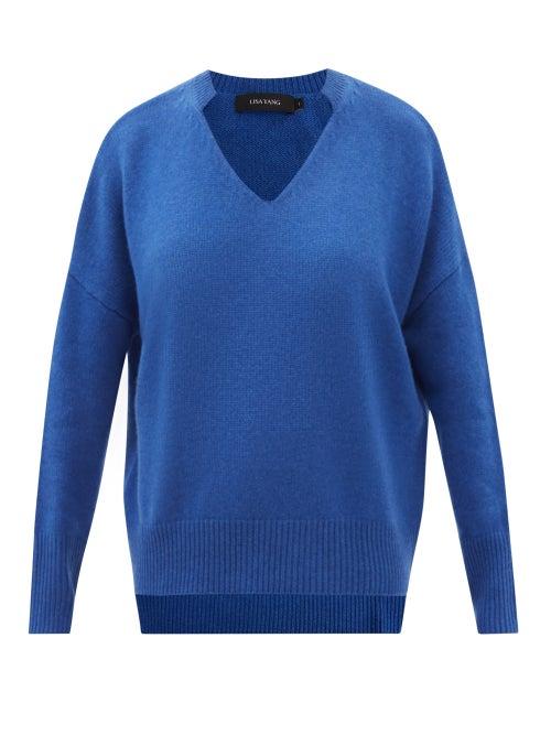 Lisa Yang - Ines V-neck Cashmere Sweater - Womens - Blue