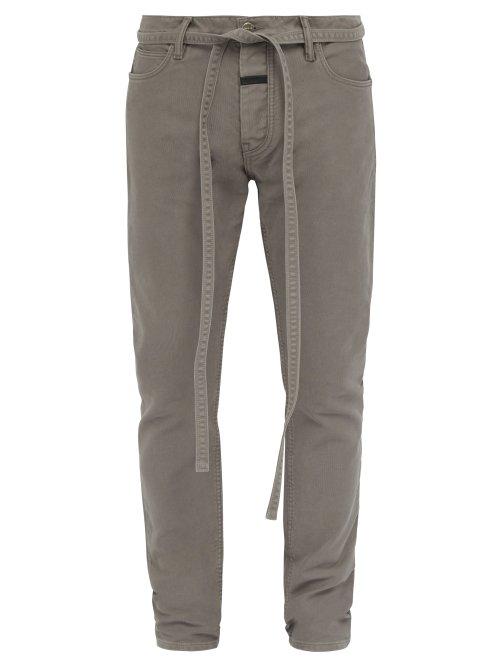 Matchesfashion.com Fear Of God - Slim Leg Cotton Jeans - Mens - Grey